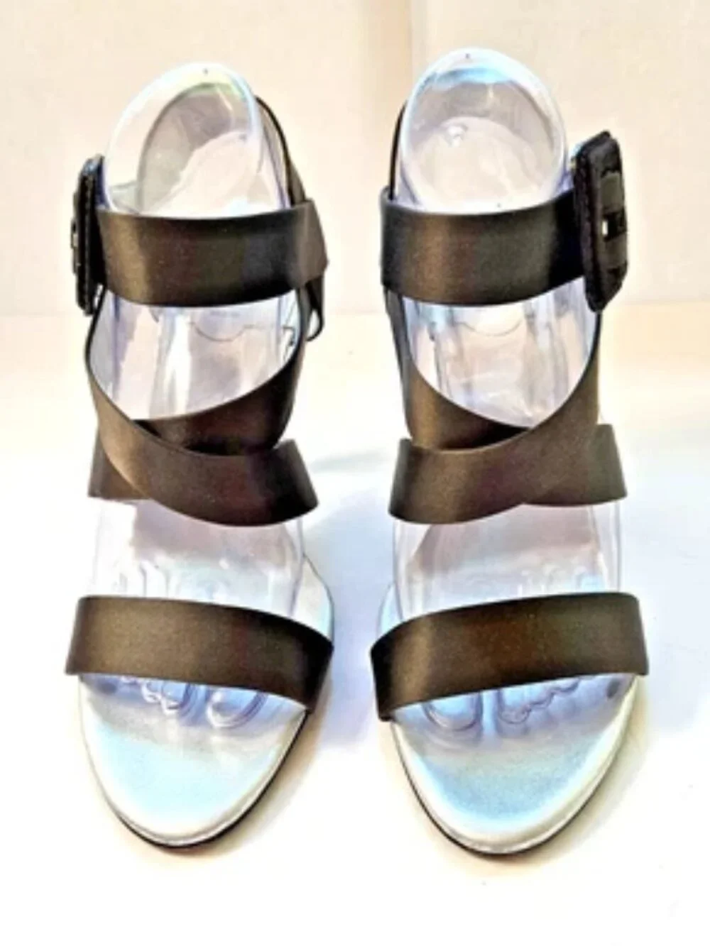Roger Vivier Dark Choc Brown Satin Heeled Strappy Sandals Size EU 39.5 US 9.5